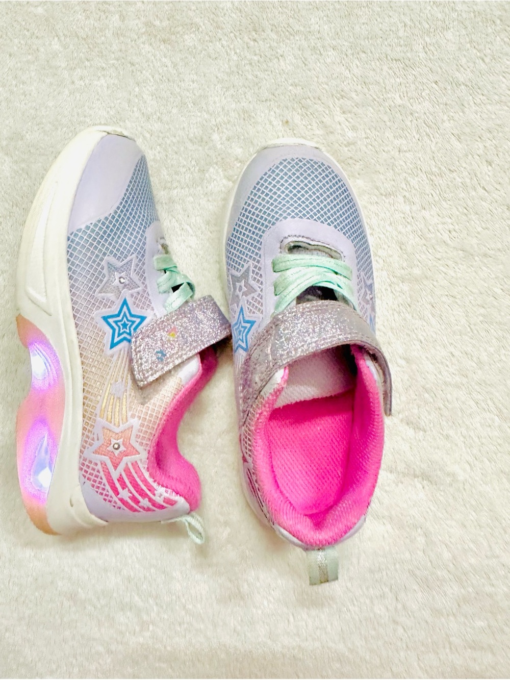 Athletic Works Toddler Girl Star Light-Up Sneakers Size 10